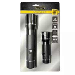 DEFIANT 1100 Lumen und 650 Lumen Alkaline Batterie LED betriebene Taschenlampe 2 Stück - Bild 1 von 3