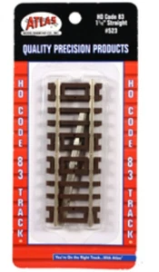 Atlas #523 1-1/2" (1,5") gerades Gleis (4 Abschnitte) HO Scale - Code 83 Rails - Bild 1 von 2