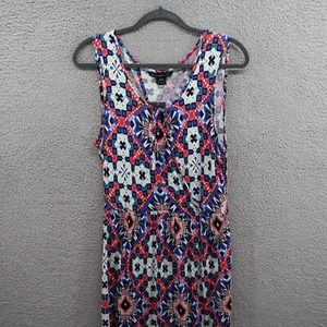 French Connection Kleid Damen 12 Elektrisch Blau Mosaik Lang Stretch 71DPB Neu - Bild 1 von 17