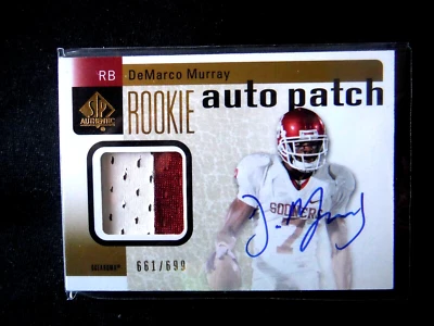 2011 SP Authentic AUTO PATCH Rookie ** DeMARCO MURRAY ** RC #ed/699 Dallas 11 UD - Image 1 of 2