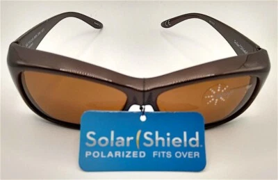 Foster Grant SOLAR SHIELD Polarized Brown Sunglasses NEW FO018 Fits Over Glasses - Image 1 of 3