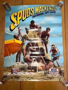 VINTAGE 1980's BUD LIGHT SPUDS MACKENZIE BEER PROMO POSTER 17" x 23" - Picture 1 of 1