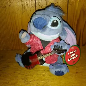 Süße 6 Zoll Disney Rocker Stitch rot Glitzer Jacke Gitarre Sitzsack Lilo Plüsch selten - Bild 1 von 3