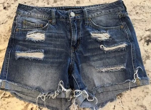 Aeropostale TOMBOY Lo Rise Denim Shorts Gr. 2 Distressed - Bild 1 von 6