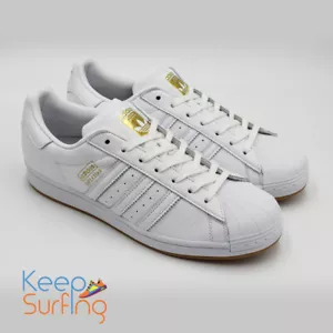 ✅ adidas Originals Supertstar White/Gold Men's Trainers UK 10 - Picture 1 of 11