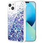 iPhone 13 6.1" 2021 Case Floating Quicksand Clear TPU Phone Cover Blue Purple