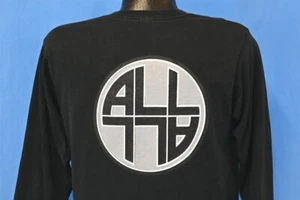 vintage 90s ALL PUNK ROCK BAND LOGO LONG SLEEVE 2 SIDED BLACK t-shirt MEDIUM M - Picture 1 of 6