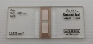 Fuchs-Rosenthal Counting Chamber Bright-Lined Superior Brand Cell Depth 0.2mm - Bild 1 von 3