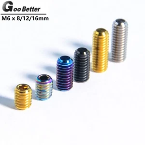 TC4 Titanium Grub Screws Flat Point Hex Socket Set Screws M6 x 8/12/16mm - Picture 1 of 4