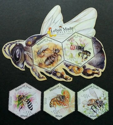 *Envío gratuito Malasia Honey Bee 2019 flor de insecto (sello + ms) MNH *extraño *inusual Foto 1 de 4