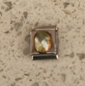 Nomination Compostable Big Link Light Green CZ faceted stone