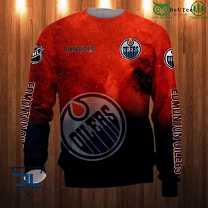 Galaxy Sky Edmonton Oilers Langarmshirt, Weihnachtsgeschenk für Hockeyfans - Bild 1 von 2
