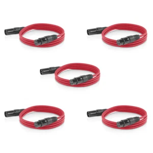 5x Mikrofonkabel Audio Kabel XLR 10m rot Verbindungskabel Musikkabel 3-Pin - Bild 1 von 4