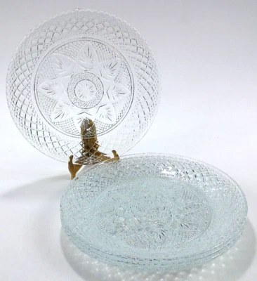 Cristal D' Arques Durand Luminarc Juego de 4 platos de ensalada de vidrio de corte transparente 8" Foto 1 de 4