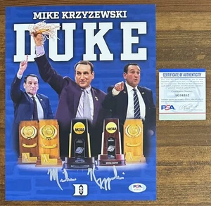 Mike Krzyzewski Duke Blue Devils Coach 8.5x11 Photo PSA DNA COA Autograph HOF - Picture 1 of 3