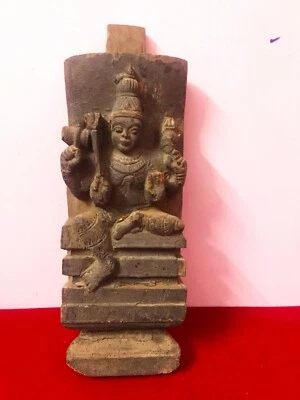 Panel de pared de madera Durga Kali Devi tallado a mano templo arte diosa estatua antigua Foto 1 de 4