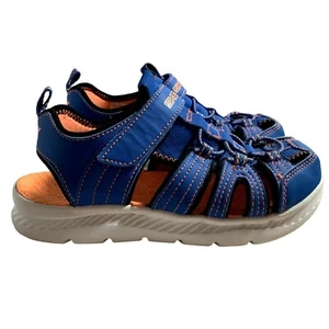 Skechers Sandalen SKX Trex Big Boy Größe 2 blau orange Haken Schlaufe Schuhe - Bild 1 von 9