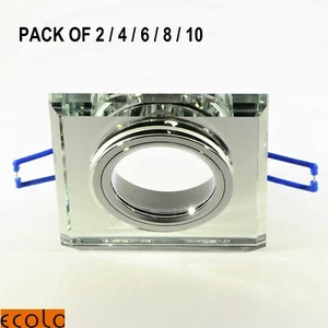 GU10 Quadratischer Moderner Glasspiegel Einbaustrahler Downlights Deckenbeschlag  - Bild 1 von 8