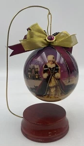 1996 Holiday BARBIE Christmas Purple Bulb w Wood Stand - Picture 1 of 3