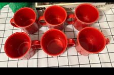 FIESTA WARE Fiestaware Homer Laughlin Cups Mugs Red set of 6