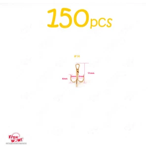 150pcs #14 Fish WOW!® premium quality Tiny Size Fishing 3x Treble Gold Hook NEW - Picture 1 of 4