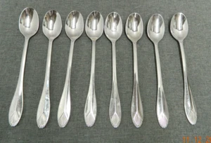 HERITAGE MINT LTD. Stainless Flatware LOT 8  SAFRANO Iced Tea Spoons - Picture 1 of 3