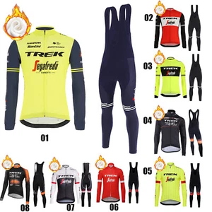 Team Radtrikot Set Herren Fleece Langarm Fahrradanzug 3 Taschen Warmhalten - Bild 1 von 22