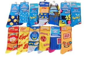 Novelty Licensed Brands Snack Foods Cereals Character Crew Socks Size 6 - 12 - Picture 1 of 8
