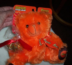 Halloween :  8" Reese's Orange Teddy Bear w Original Packaging & Hershey Candy - Picture 1 of 9