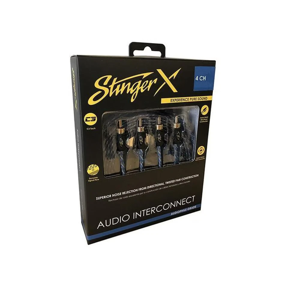 STINGER XI1420 X1 SERIES 4-CHANNEL PREMIUM RCA AUDIO CABLES - 20 FEET