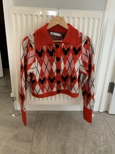 ZARA MULTICOLOURED DISNEY MICKEY MOUSE KNIT CARDIGAN SIZE M - Picture 1 of 6