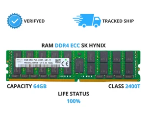 USED LIKE NEW RAM DDR4 64GB ECC REGISTERED 2400T SKHYNIX SERVER AND WORKSTATION - Photo 1/1
