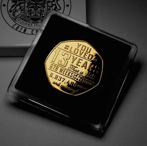 13th Birthday 24ct Gold Commemorative. Case. Gift/Present. 13 Years Son/Daughter - Picture 1 of 11