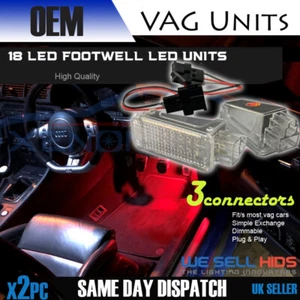 2x LED AUDI RED Footwell Door Courtesy Interior Lights A3 A4 A5 S3 Q5 Q7 TT Q8 - Picture 1 of 7