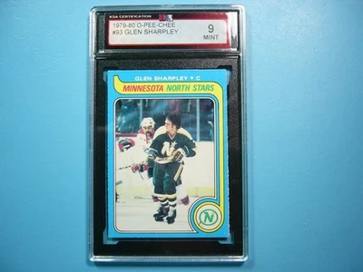 1979/80 O-PEE-CHEE NHL HOCKEY CARD #93 GLEN SHARPLEY KSA 9 MINT SHARP+ 79/80 OPC - Image 1 of 4