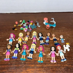 Lego Friends Minifiguren Konvolut 14 Figuren + Pudel + verschiedene Teile - guter Zustand - Bild 1 von 6