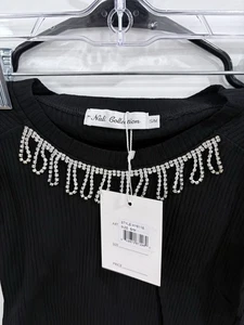 Nali Collection Schwarz Top Glitzer Halskette Design S/M Neu mit Etikett - Bild 1 von 4