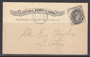 Canada - Mai 1897 Paris, ON Sq. Cercle Annuler sur carte postale nationale - Photo 1/1