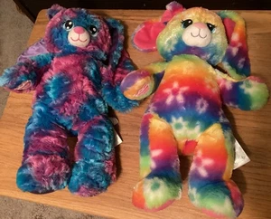 2 Build A Bear Plüschpaket lila rosa Batik 17 Zoll Hase Kaninchen Rouge Blüten - Bild 1 von 2