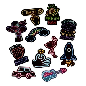 50Pcs neon light style cute stickers for suitcase laptop guitar cool doodlYXi1 - Bild 1 von 6