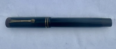 Black Parker Duofold  Special Lucky Curve Fountain Pen David star on gold nib - Image 1 of 4
