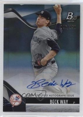 2021 Bowman Platinum Top Prospects Blue Auto /150 Beck Way #TOP-18 Auto - Image 1 of 2