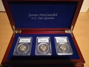 3 CANCELLED (WAFFLED) US Mint 2003- P State Quarters PCGS Certified - Picture 1 of 11