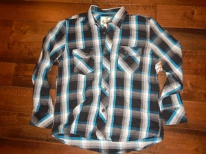 Camicia di flanella manica lunga OP Ocean Pacific * blu 04-09 * grande * nuova con etichette - Foto 1 di 5