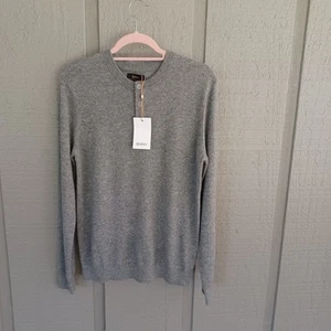 Quince Mongolian Cashmere Henley Sweater Size M Men Long Sleeve In Heather Gray - Picture 1 of 13