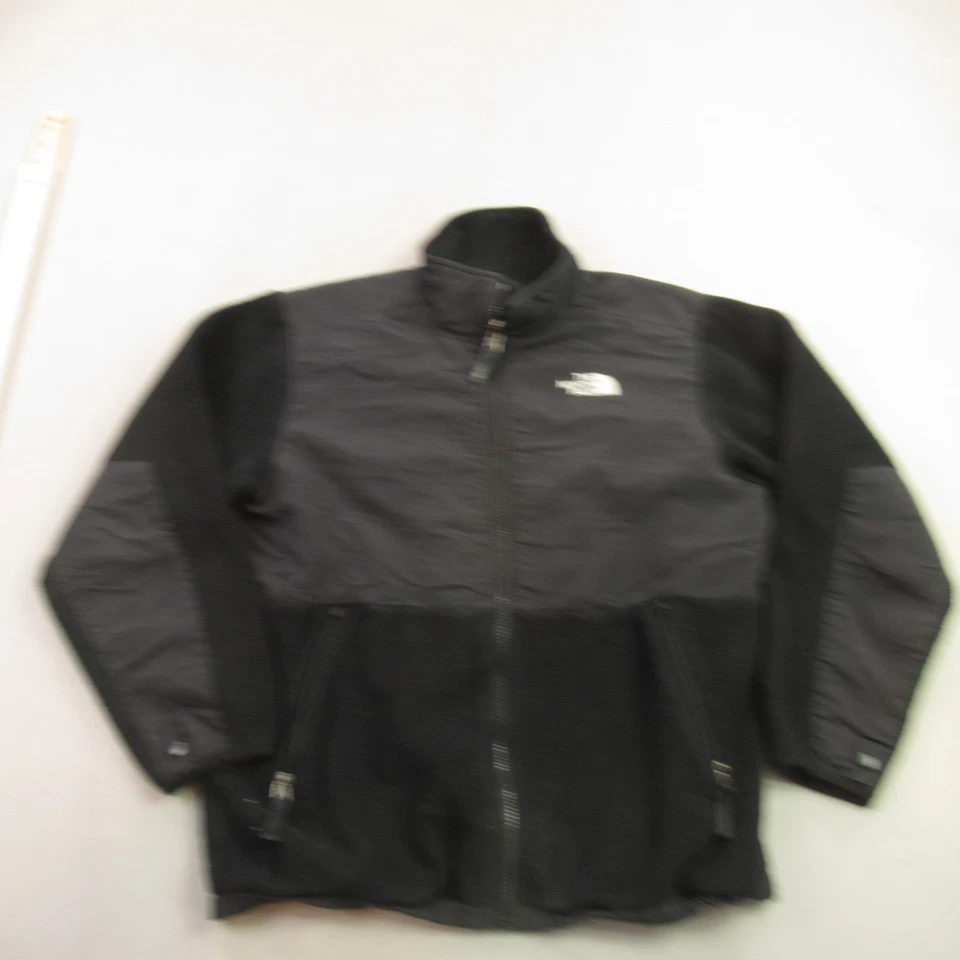 North Face Jacket Boys XL Long Sleeve Fleece Full Zip Pockets Black - Image 1 of 4
