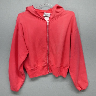 Sudadera con Capucha De Colección US BOYS Non Stop Wear Para Mujer Pequeña Rosa Cremallera Completa Hecha en EE. UU. Años 90 Foto 1 de 4