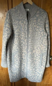 Kenrose Cashmere Size L Long Cardigan Blue/Grey Wool/Cashmere Blend. - Picture 1 of 11