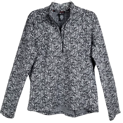 Chaqueta polar Spyder Active para mujer L negra blanca 1/4 cremallera yoga atletismo pulóver Foto 1 de 4