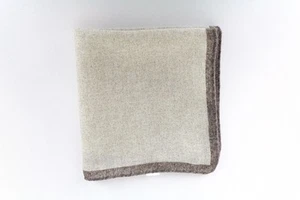 SUITSUPPLY Men's Handkerchief 32 x 32 cm Lightweight Wool Grey Brown Pocket - Picture 1 of 6